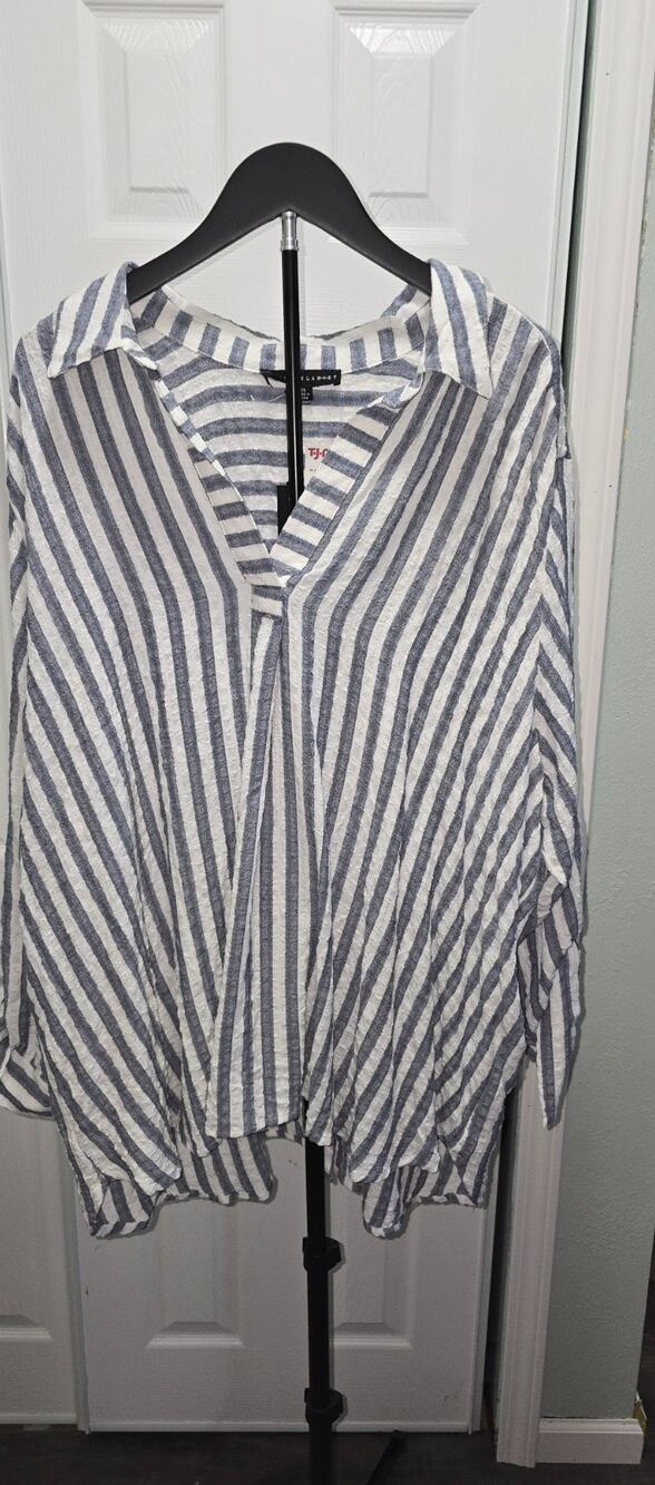 Jane And Delancey 3xl Top Blue And White Striped